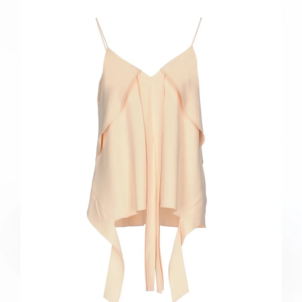 Jonathon Simkhai Silk Crepe Hanging Tank Top Blouse Apricot women size Medium - Picture 2 of 7